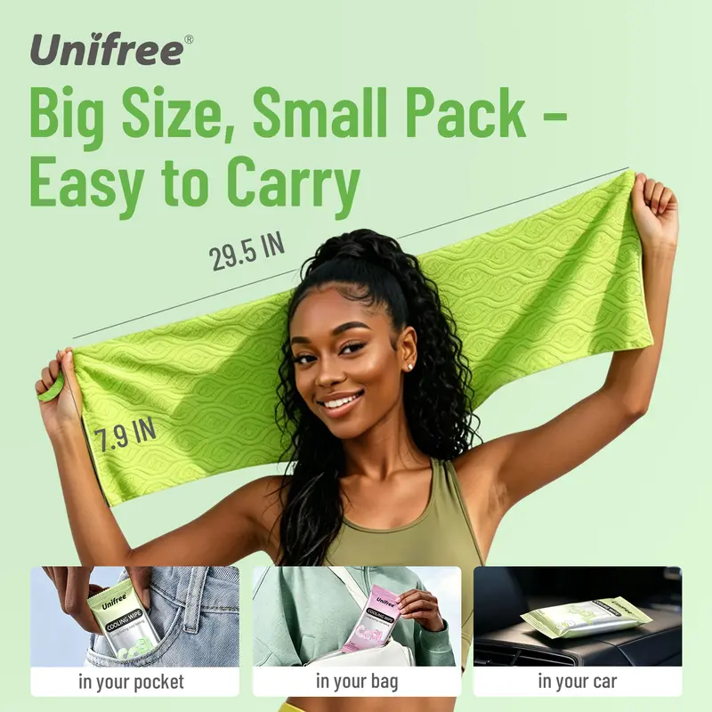 Unifree Cooling Towels & XL Menthol Cooling Wipes, Instant & Long Lasting Cooling Relief for Hot Weather