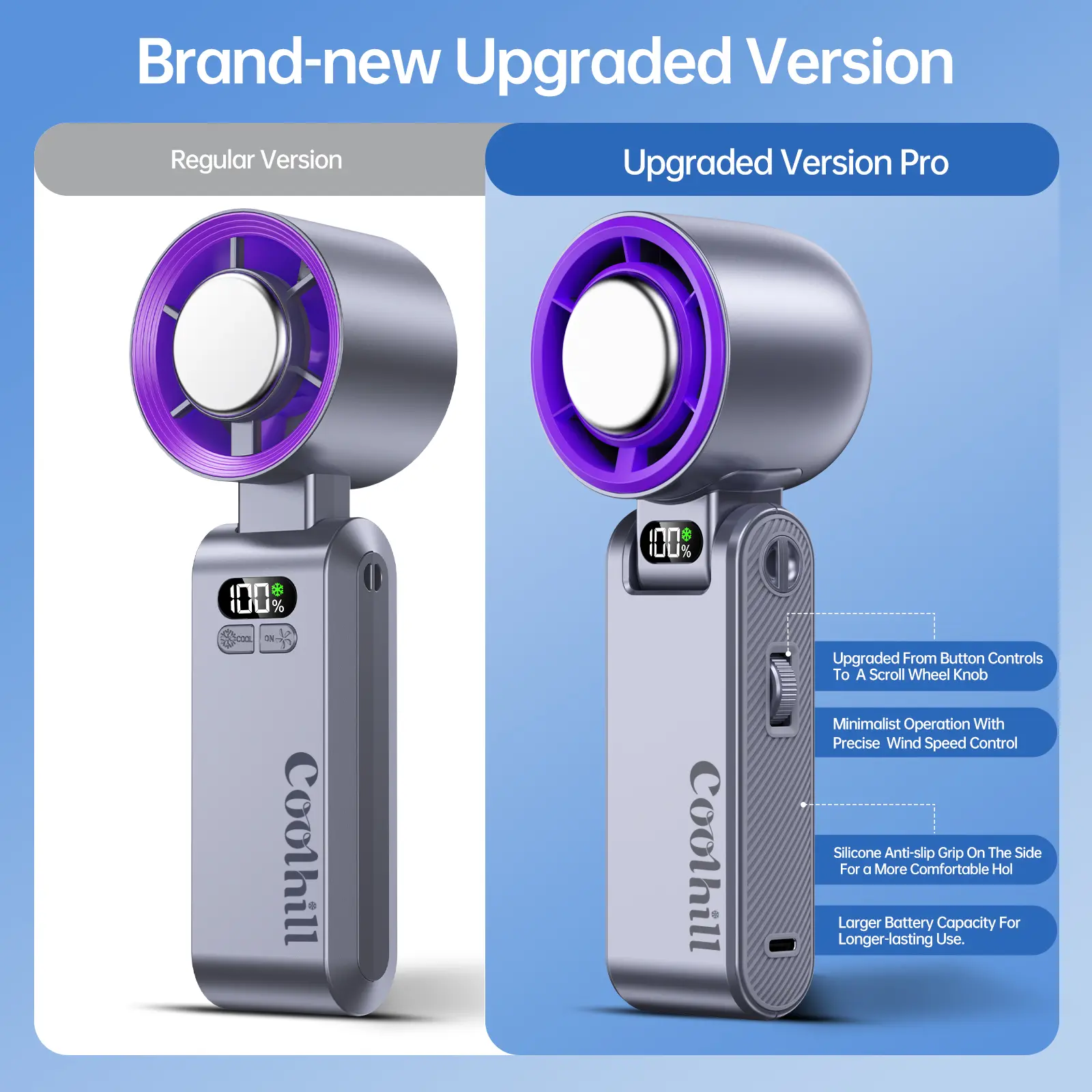 Portable Fan – 199-Speed Rechargeable Handheld Fan