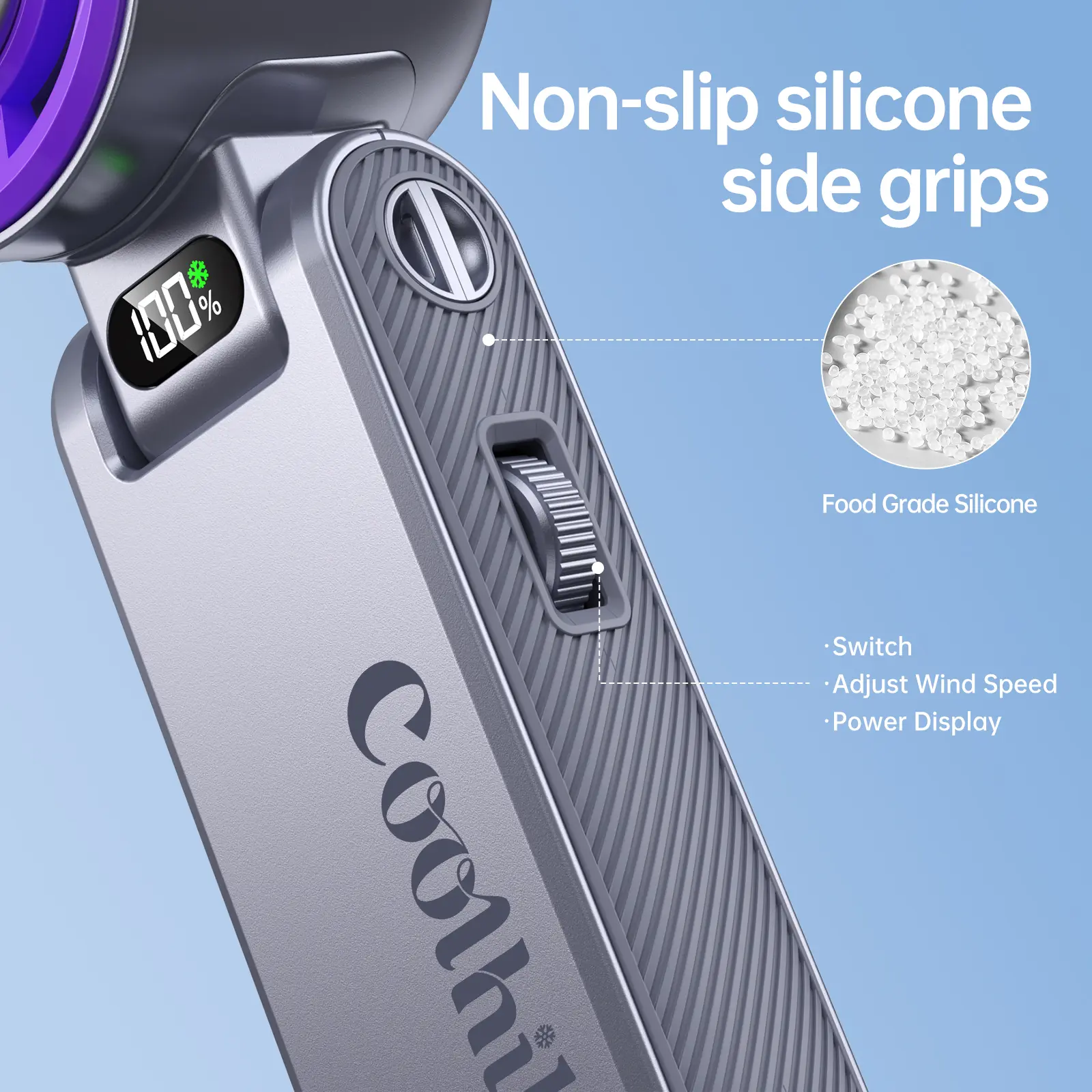 Portable Fan – 199-Speed Rechargeable Handheld Fan