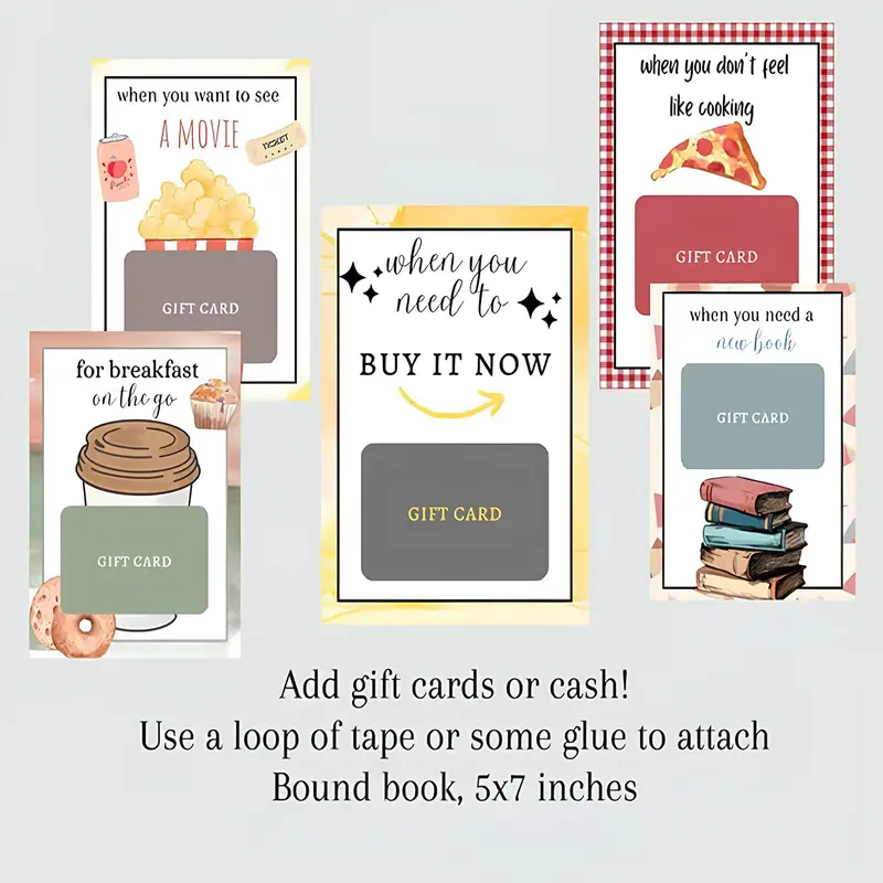 Christmas Gift Card Book, Diy Spiral Bound Gift Card Book, 5x7 Inch Colorful Spiral Bound Card Book , Christma Gift Cards Books Holder, DIY Personalized Xmas Gifts for Family, Friends, Students