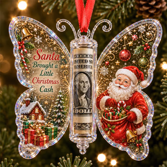 🦋💵 Christmas Cash Gift Butterfly Ornament – Holiday Money Holder Keepsake 🎄✨