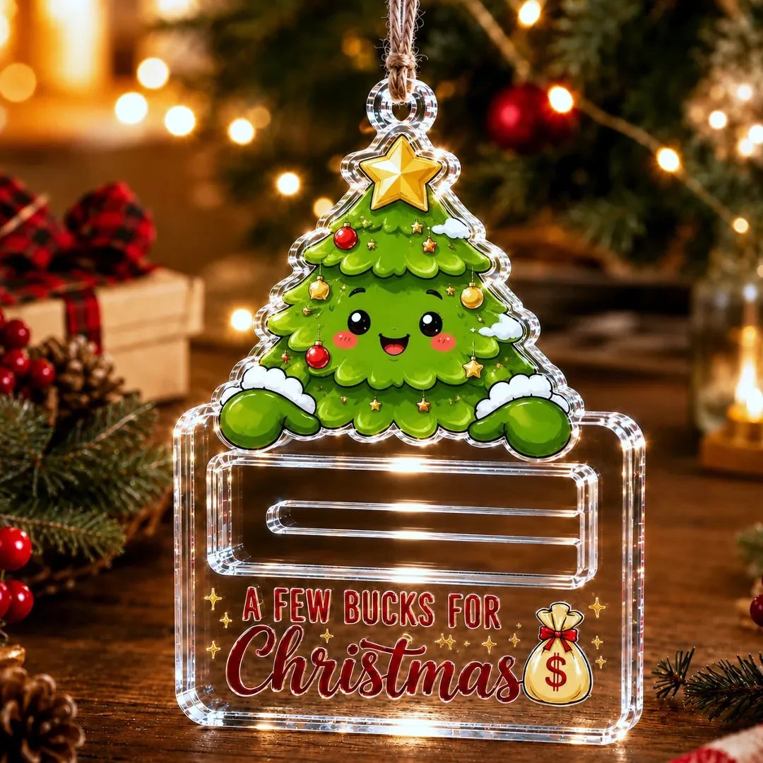 🔥Last Day 60% OFF - 🎄A Few Bucks For Christmas Crystal Acrylic Money Holder Ornament