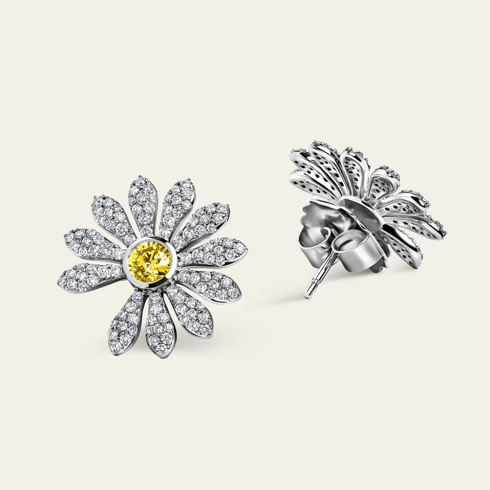 Daisy Gemstone Pendant Necklace – 925 Sterling Silver Floral Necklace