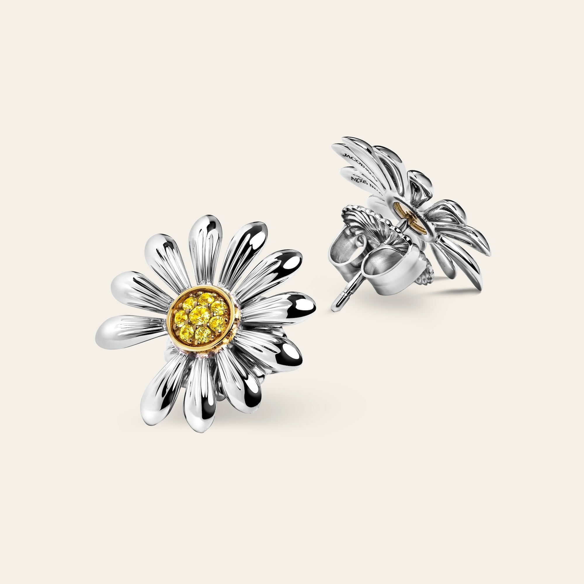 Daisy Gemstone Pendant Necklace – 925 Sterling Silver Floral Necklace