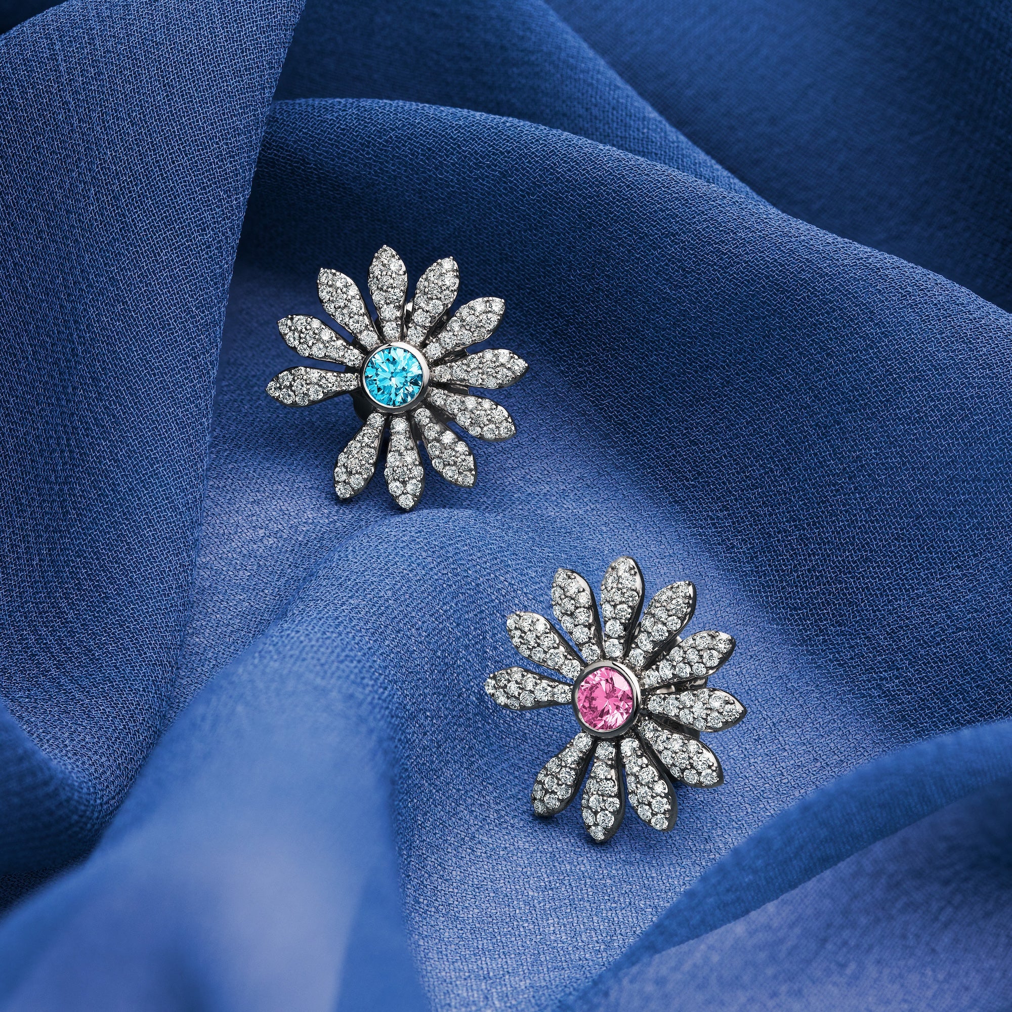 Daisy Gemstone Pendant Necklace – 925 Sterling Silver Floral Necklace