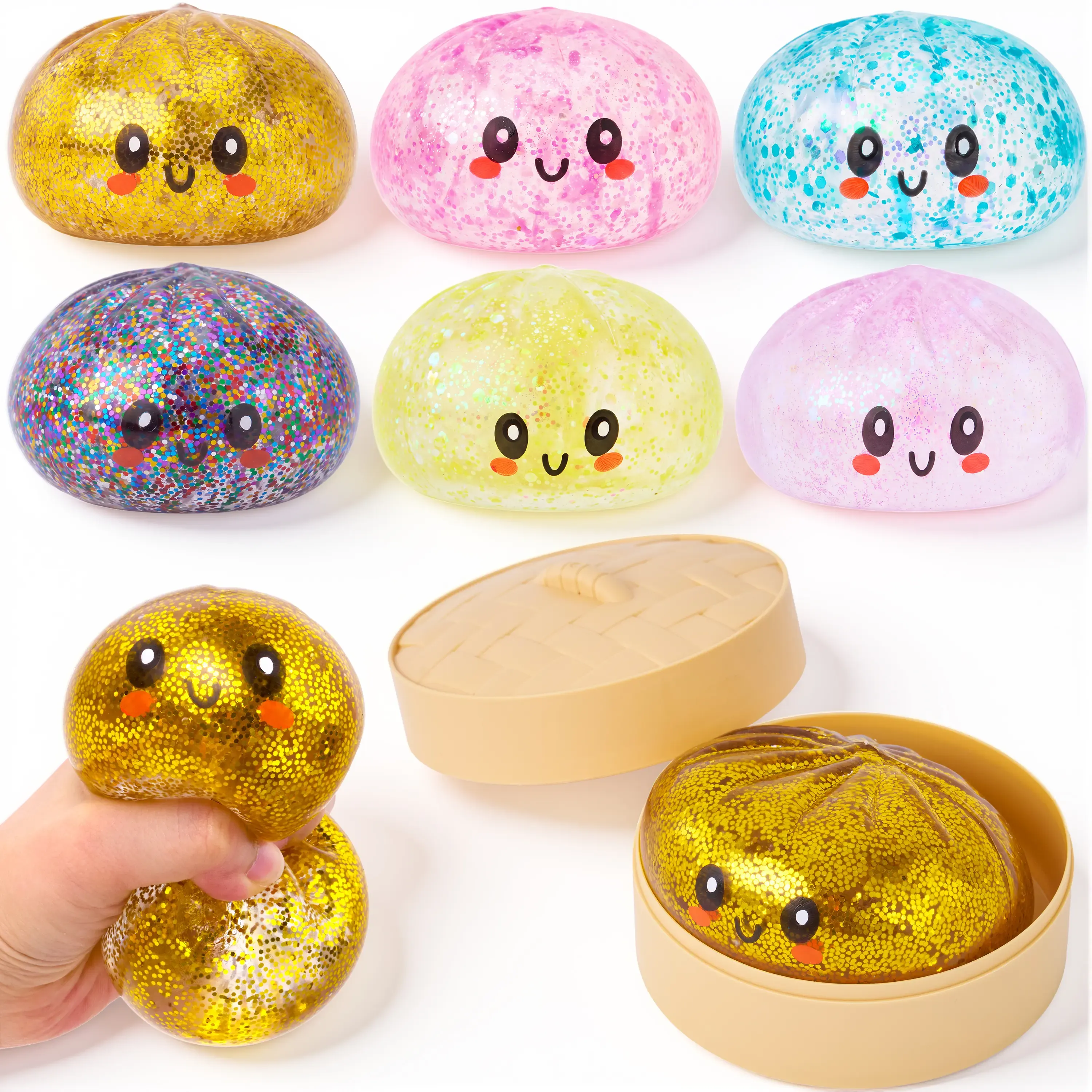 Halloween Dumpling Stress Relief Toys, Slow‑rebound maltose squishy toys, ideal for Halloween party gifts, featuring grimace pumpkin and little devil designs