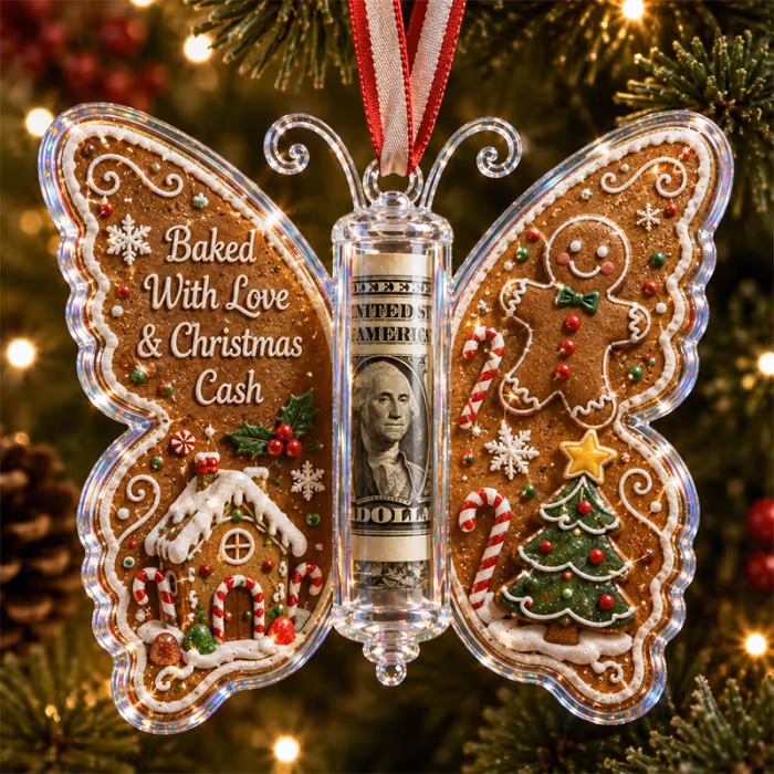 🦋💵 Christmas Cash Gift Butterfly Ornament – Holiday Money Holder Keepsake 🎄✨