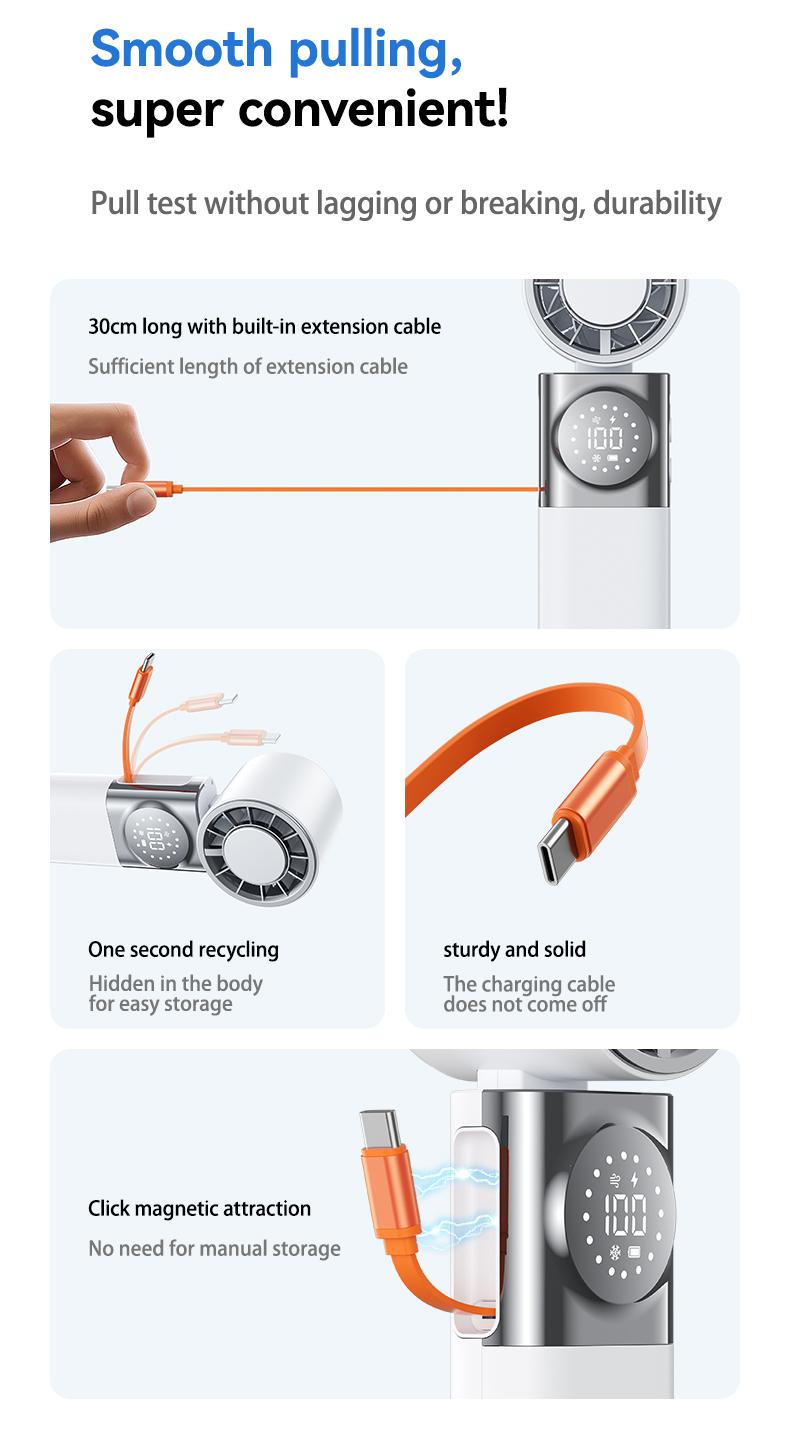 SWEETFULL 7-in-1 Portable Cooling Fan with Emergency Phone Charger Power Bank,Summer Fan(Type-c), Ion Cooling Technology, 100 Speed Turbo Fan with LCD Display, Rechargeable Handheld Fan with Neck Strap for Outdoor Camping Travel Sports SWEETFULL 7-in-1 Portable Cooling Fan with Emergency Phone Charger Power Bank,Summer Fan(Type-c), Ion Cooling Technology, 100 Speed Turbo Fan with LCD Display, Rechargeable Handheld Fan with Neck Strap for Outdoor Camping Travel Sports