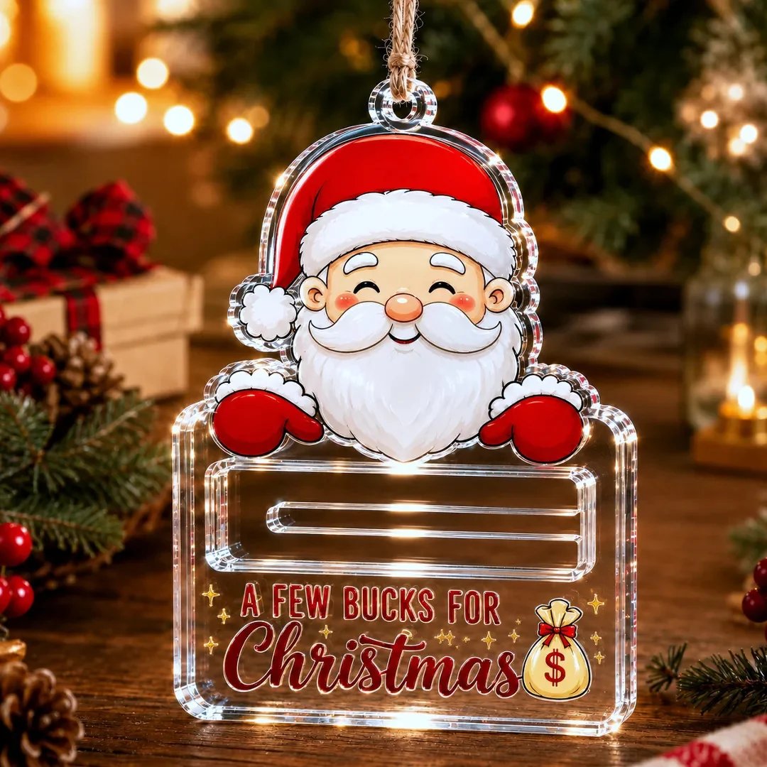 🔥Last Day 60% OFF - 🎄A Few Bucks For Christmas Crystal Acrylic Money Holder Ornament