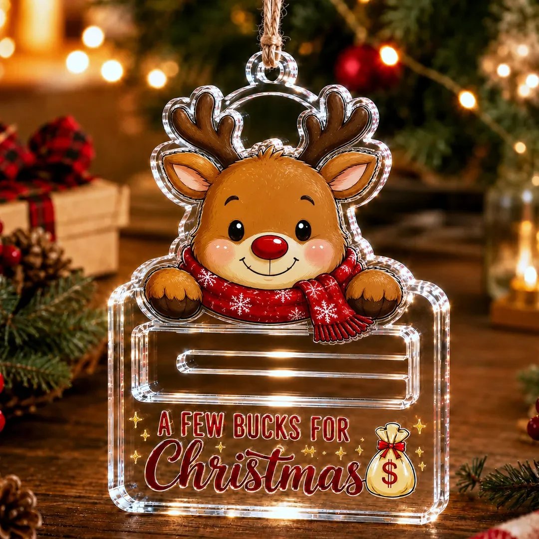 🔥Last Day 60% OFF - 🎄A Few Bucks For Christmas Crystal Acrylic Money Holder Ornament