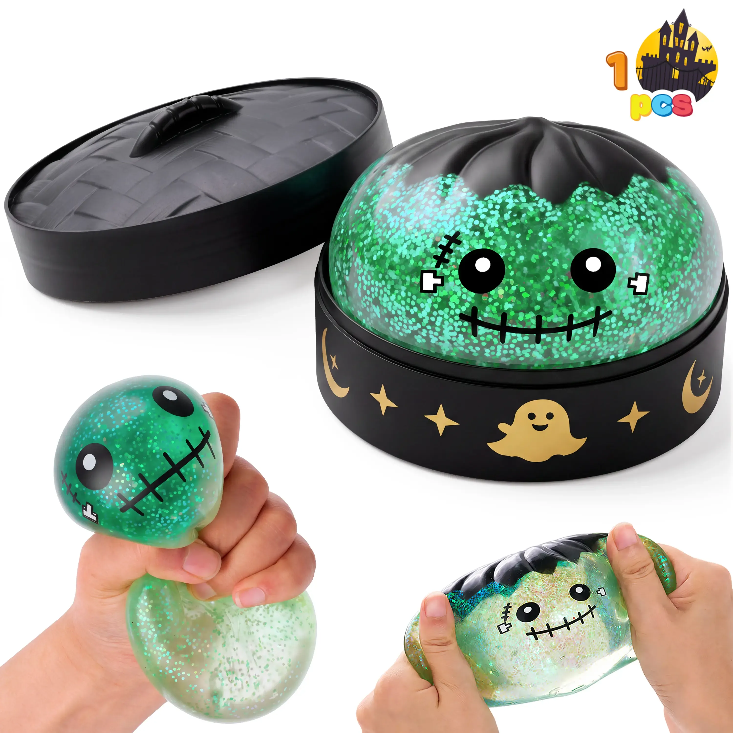 Halloween Dumpling Stress Relief Toys, Slow‑rebound maltose squishy toys, ideal for Halloween party gifts, featuring grimace pumpkin and little devil designs