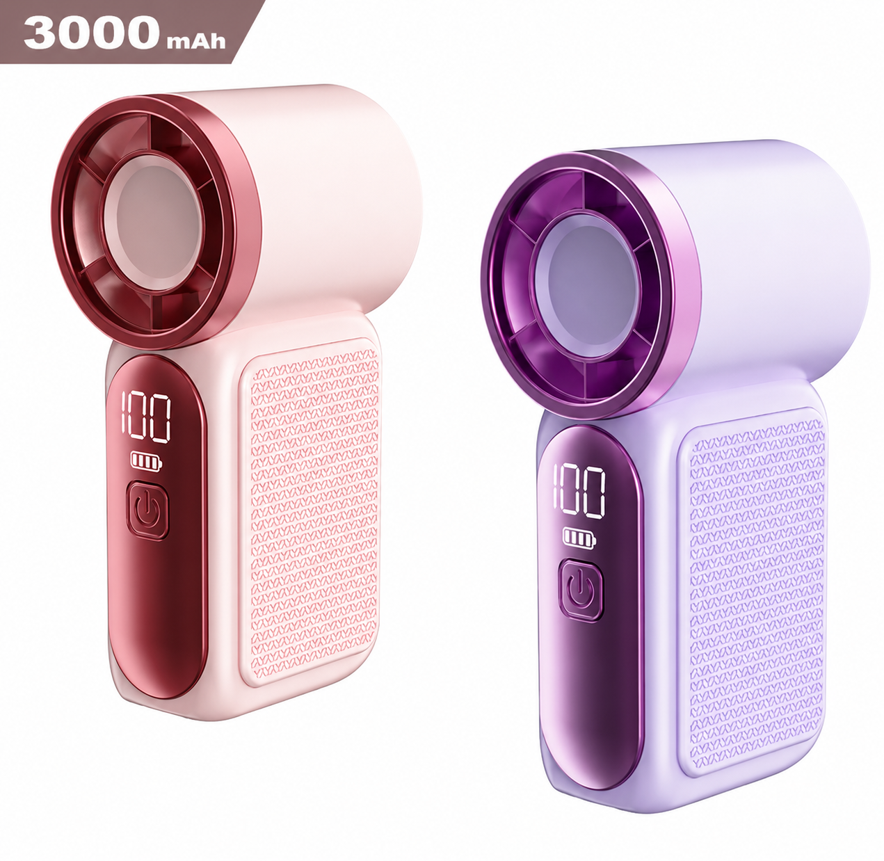 Mini Handheld Fan with LED Display – 6-Speed Turbo Cooling Pocket Fan