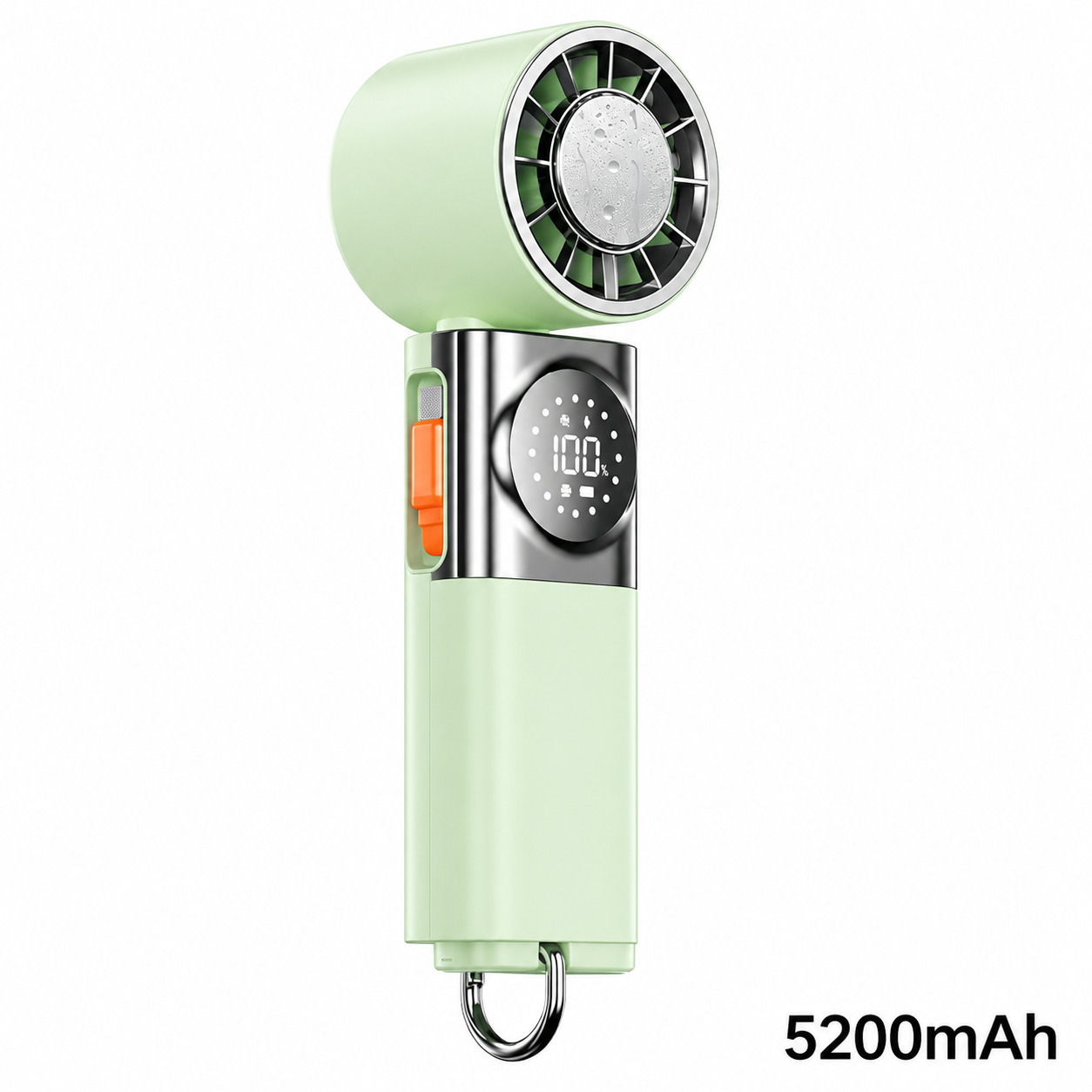 7-in-1 Portable Handheld Fan with Power Bank, 100-Speed Turbo Cooling Fan, LCD Display, USB-C Rechargeable, Neck Strap for Travel, Camping & Outdoor