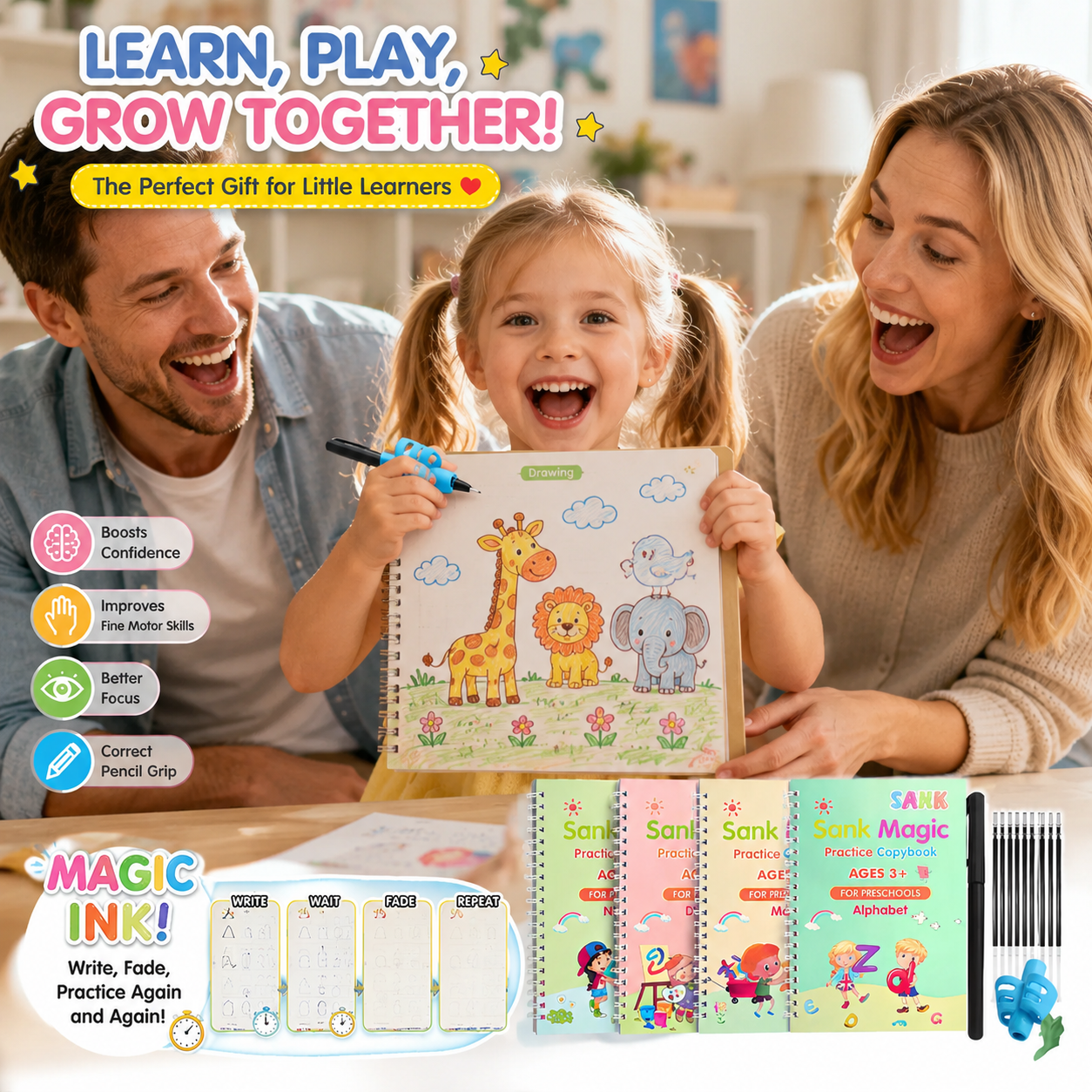💥LAST DAY SALE 50%OFF💥📚MagicBook | Kids Practice Copybook Set