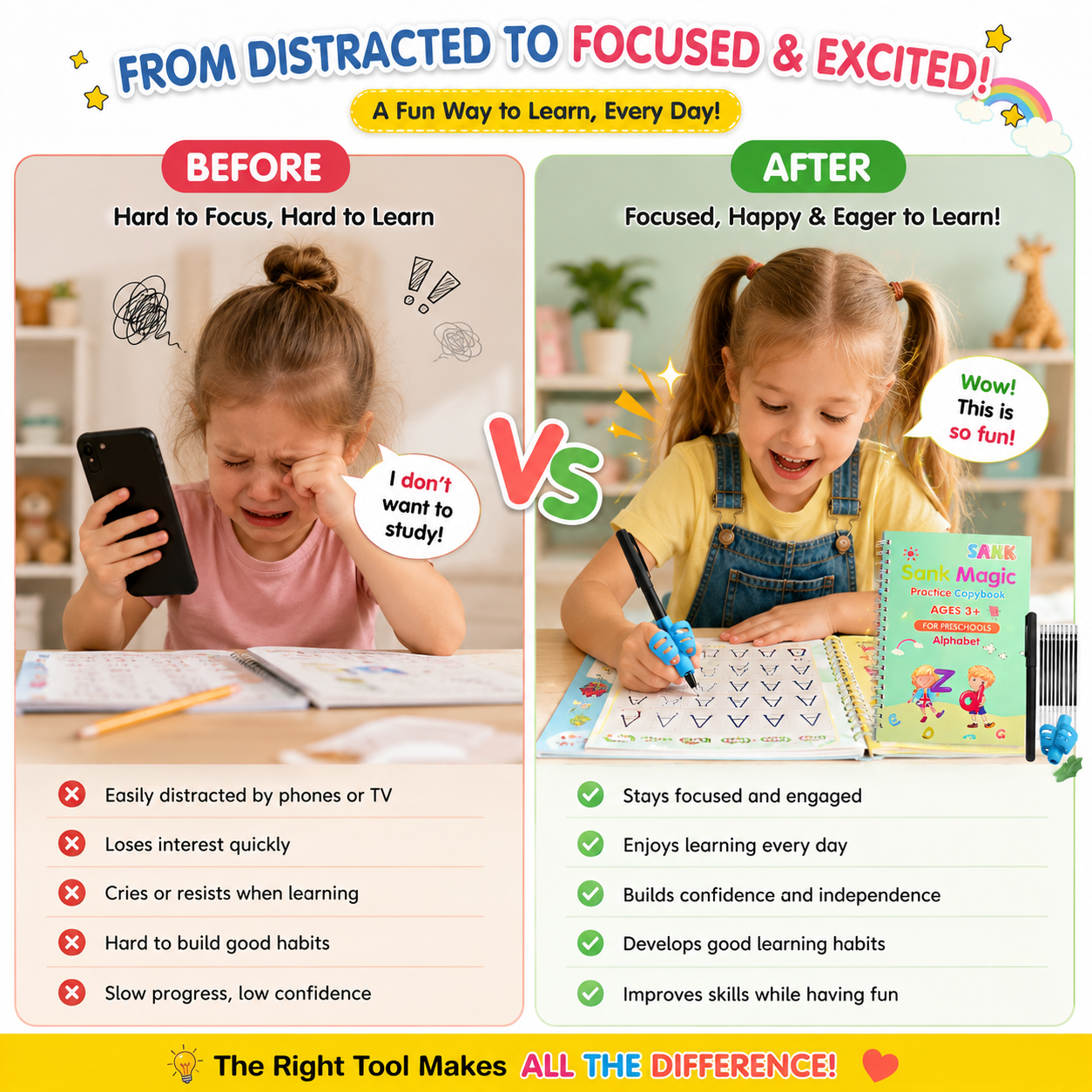 💥LAST DAY SALE 50%OFF💥📚MagicBook | Kids Practice Copybook Set
