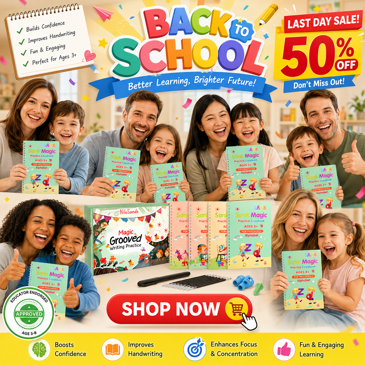 💥LAST DAY SALE 50%OFF💥📚MagicBook | Kids Practice Copybook Set