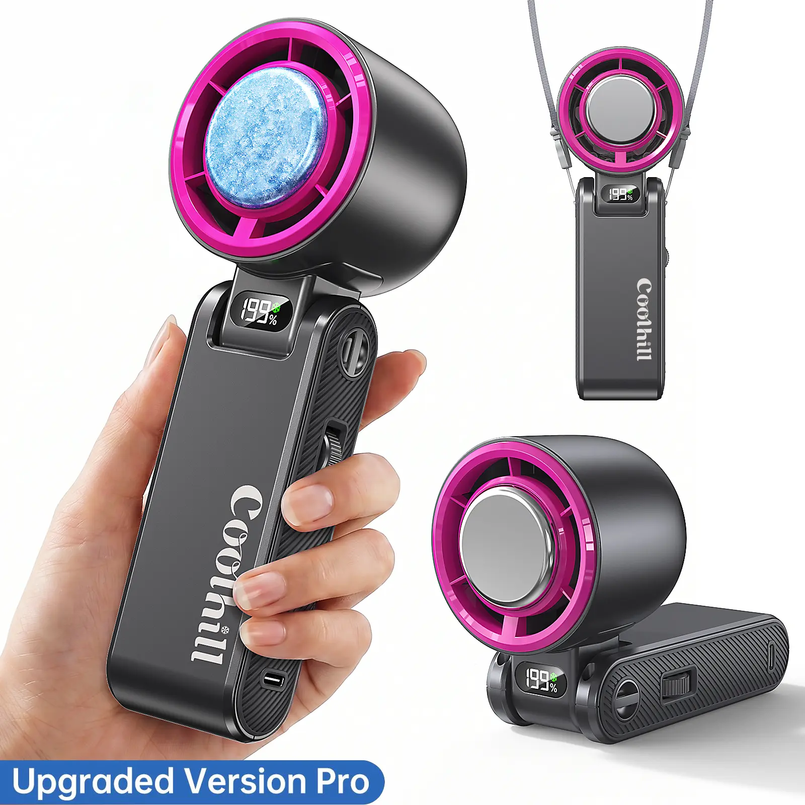 Portable Fan – 199-Speed Rechargeable Handheld Fan