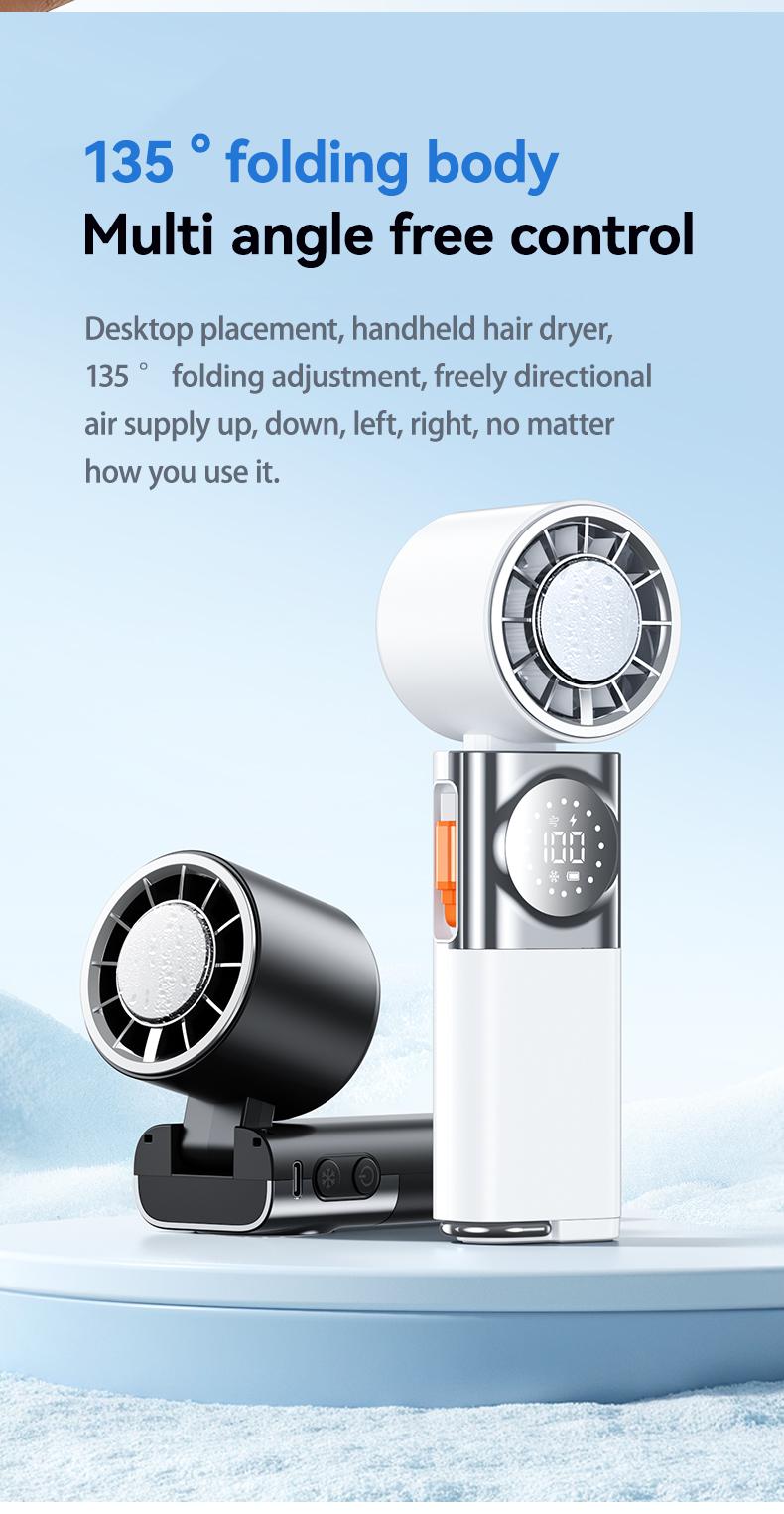 SWEETFULL 7-in-1 Portable Cooling Fan with Emergency Phone Charger Power Bank,Summer Fan(Type-c), Ion Cooling Technology, 100 Speed Turbo Fan with LCD Display, Rechargeable Handheld Fan with Neck Strap for Outdoor Camping Travel Sports SWEETFULL 7-in-1 Portable Cooling Fan with Emergency Phone Charger Power Bank,Summer Fan(Type-c), Ion Cooling Technology, 100 Speed Turbo Fan with LCD Display, Rechargeable Handheld Fan with Neck Strap for Outdoor Camping Travel Sports