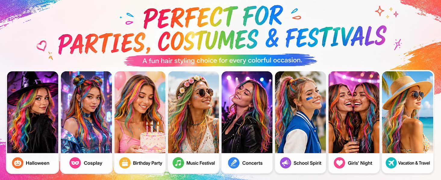 【Halloween】12pcs Temporary Hair Chalk Hair Dye, Washable Hair Color Makeup For Sport Events Halloween Christmas Birthday Cosplay Festivals Hair DIY Party