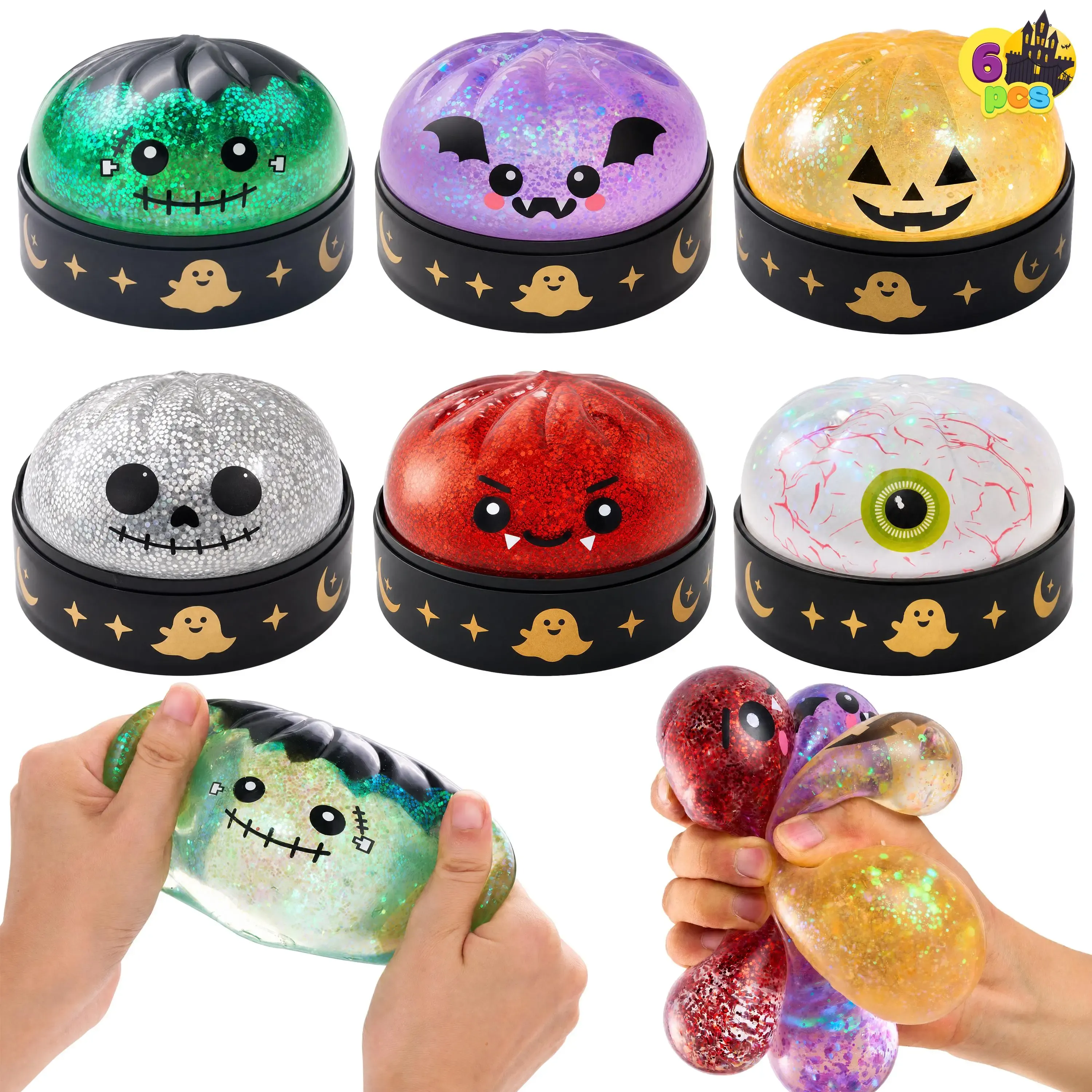 Halloween Dumpling Stress Relief Toys, Slow‑rebound maltose squishy toys, ideal for Halloween party gifts, featuring grimace pumpkin and little devil designs