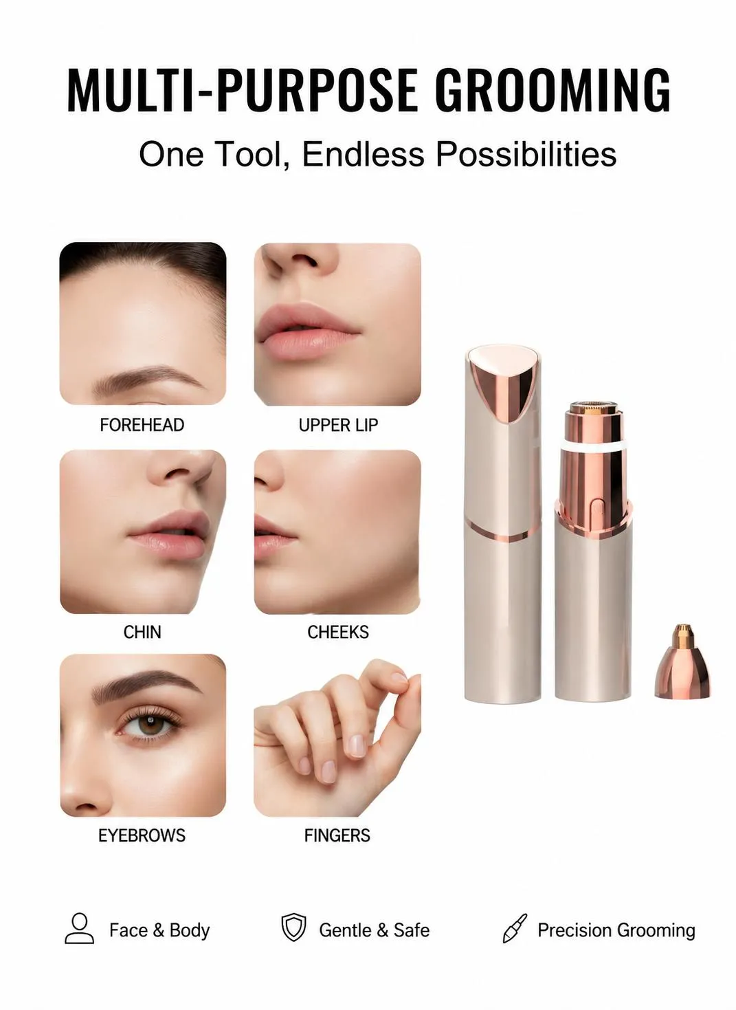 OANVA 2 in 1 facial & eyebrow hair trimmer for Women, Rechargeable Face Razor, Lip & Peach Fuzz Remover, Precision Eyebrow Shaper, Portable Painless Hair Removal Tool.SummerWins  DealsForYouDays,summerhairstyles
