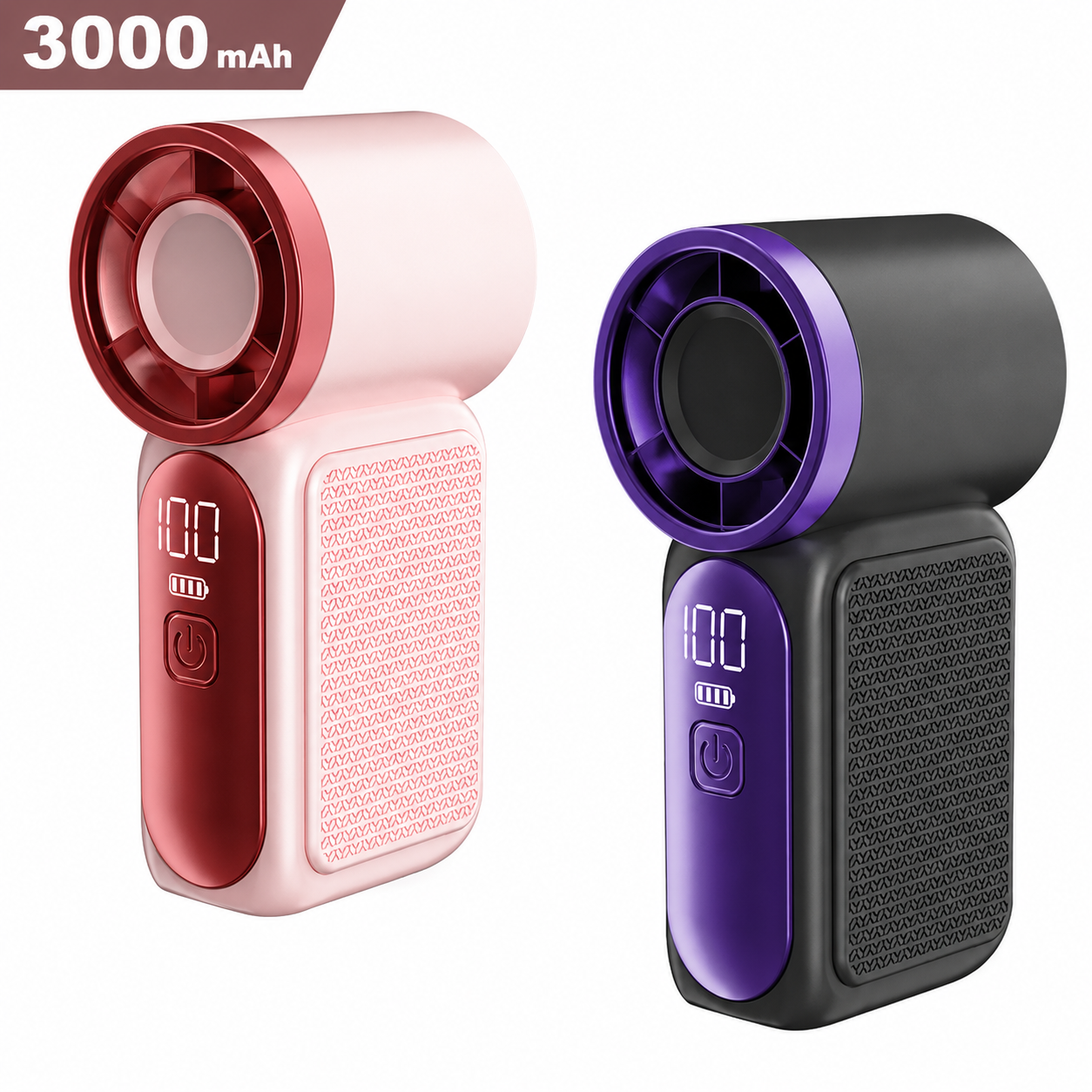 Mini Handheld Fan with LED Display – 6-Speed Turbo Cooling Pocket Fan