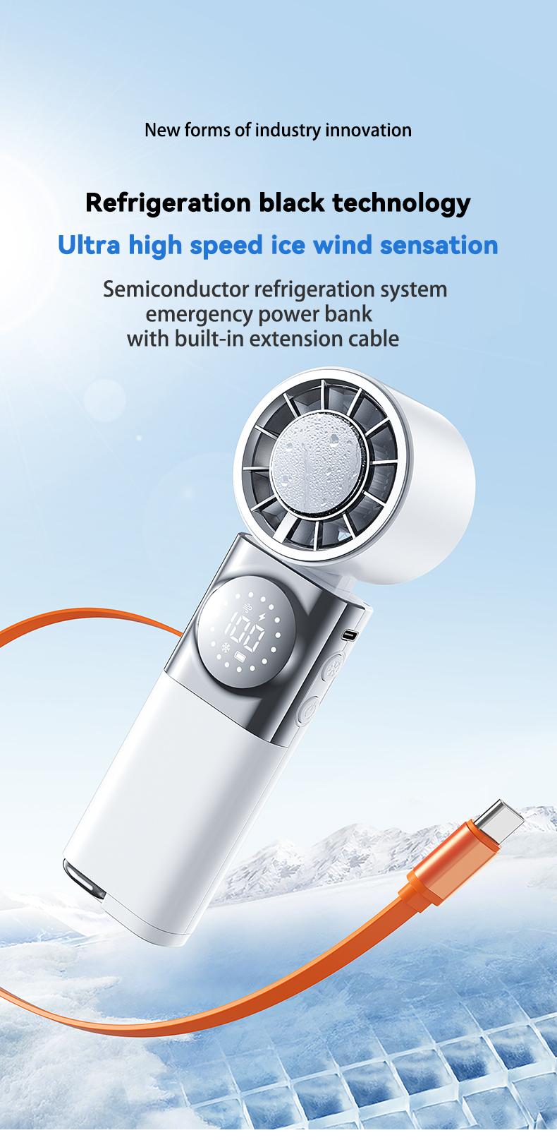 SWEETFULL 7-in-1 Portable Cooling Fan with Emergency Phone Charger Power Bank,Summer Fan(Type-c), Ion Cooling Technology, 100 Speed Turbo Fan with LCD Display, Rechargeable Handheld Fan with Neck Strap for Outdoor Camping Travel Sports SWEETFULL 7-in-1 Portable Cooling Fan with Emergency Phone Charger Power Bank,Summer Fan(Type-c), Ion Cooling Technology, 100 Speed Turbo Fan with LCD Display, Rechargeable Handheld Fan with Neck Strap for Outdoor Camping Travel Sports