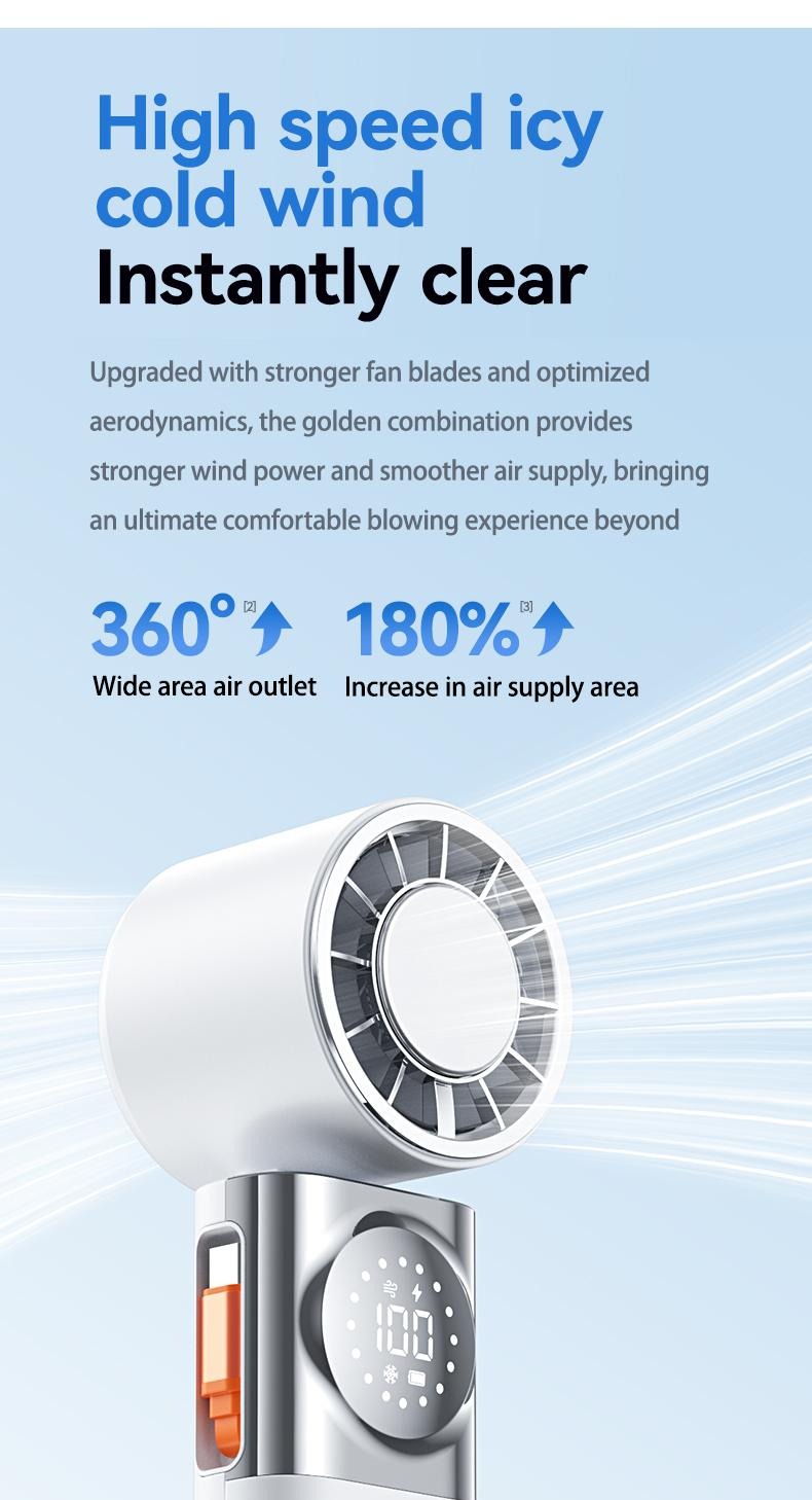 SWEETFULL 7-in-1 Portable Cooling Fan with Emergency Phone Charger Power Bank,Summer Fan(Type-c), Ion Cooling Technology, 100 Speed Turbo Fan with LCD Display, Rechargeable Handheld Fan with Neck Strap for Outdoor Camping Travel Sports SWEETFULL 7-in-1 Portable Cooling Fan with Emergency Phone Charger Power Bank,Summer Fan(Type-c), Ion Cooling Technology, 100 Speed Turbo Fan with LCD Display, Rechargeable Handheld Fan with Neck Strap for Outdoor Camping Travel Sports