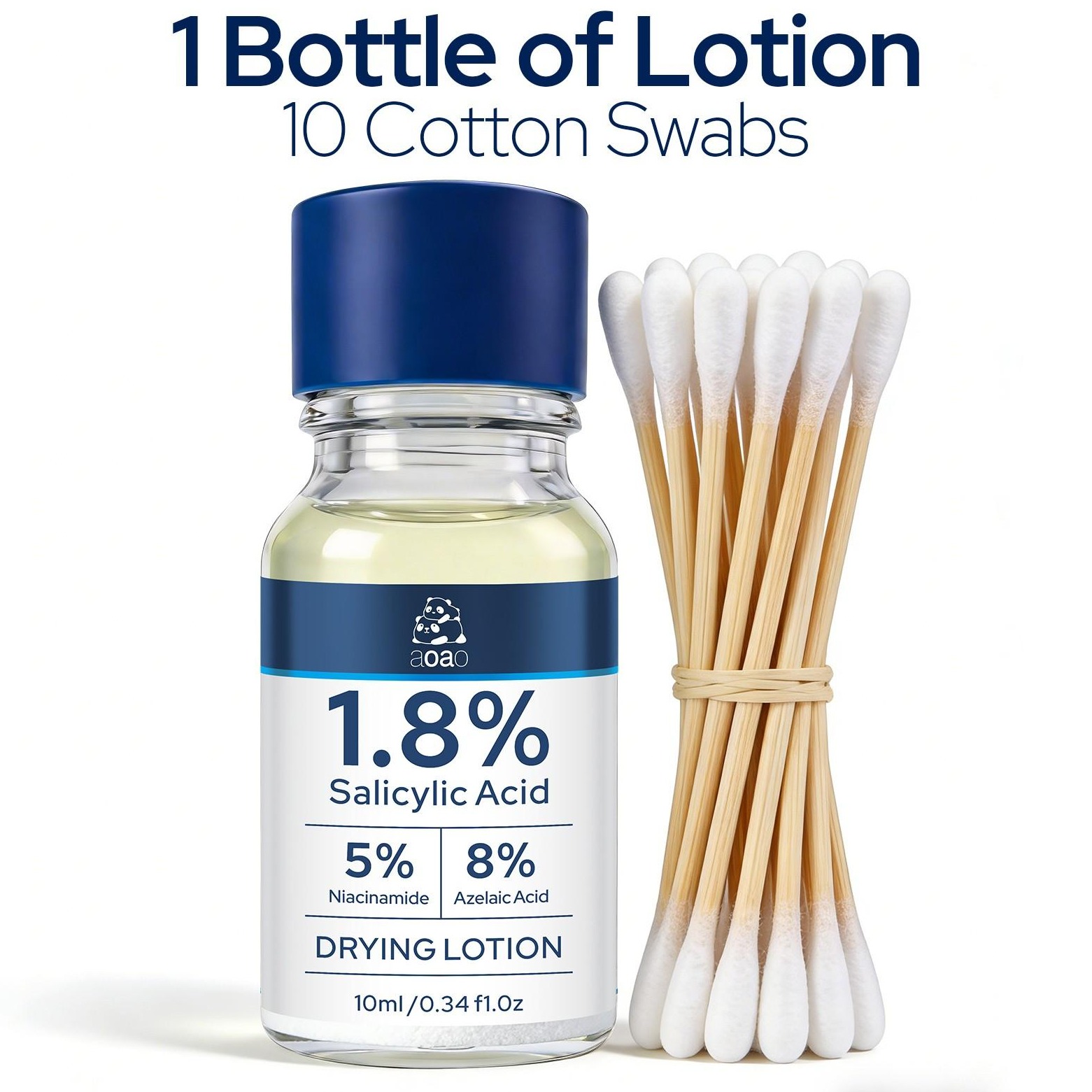 AOAO Salicylic Acid Lotion Acne Serum, Blemish Relief, Acne Spot & Pimple Treatment, Shrinks Pimples in 24 Hours & Helps Fade Acne Marks in 7 Days, With 1.8% Encapsulated Salicylic Acid, 5% Niacinamide & 20% Zinc Oxide, Acne Clearing Products