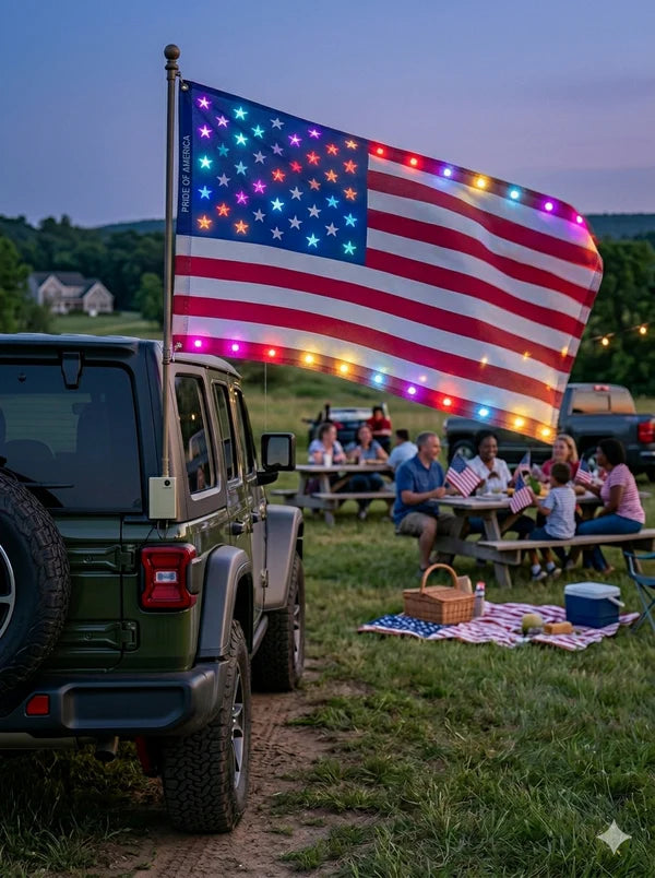 LAST DAY 49% OFF 🔥 🦅 ILLUMINATED 25OTH ANNIVERSARY USACOMMEMORATIVE FLAG (3X5 FT) -BESTSELLER