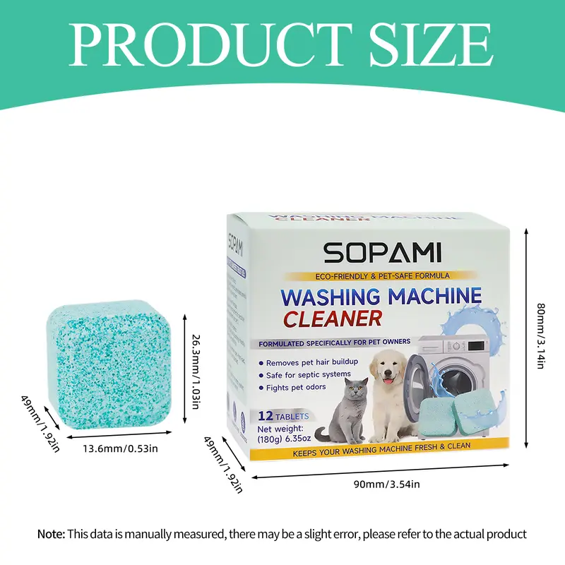 Washing Machine Cleaner Tablets pet safe eco friendly cleaning tablets neutralizes pet related odors deep cleans grime keeps washing machine fresh easy to use
