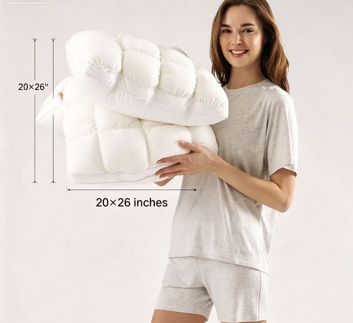 Mellow Sleep | Mellow Puff Pillow – Soft Quilted Puff Grid Design Pillow