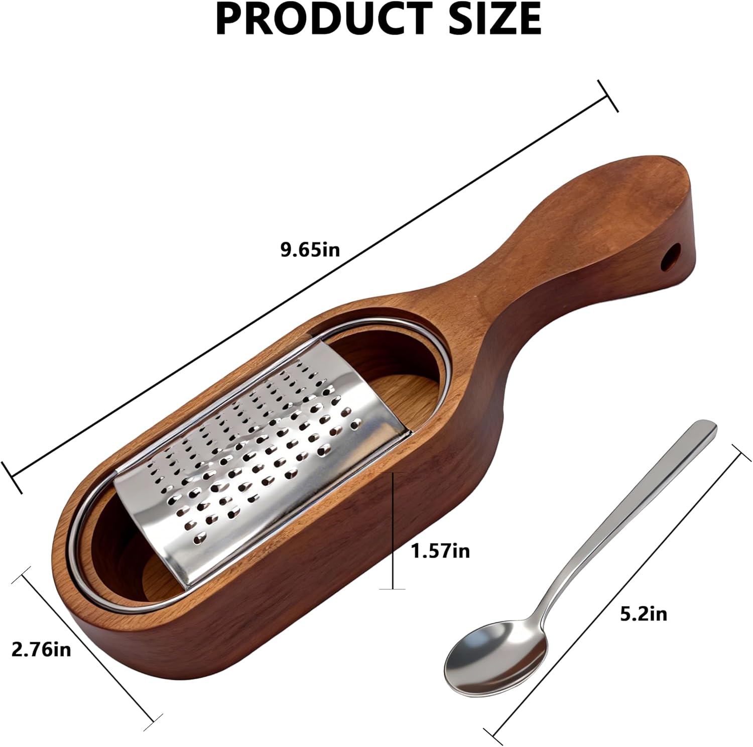 Handheld Cheese Grater with Wooden Container