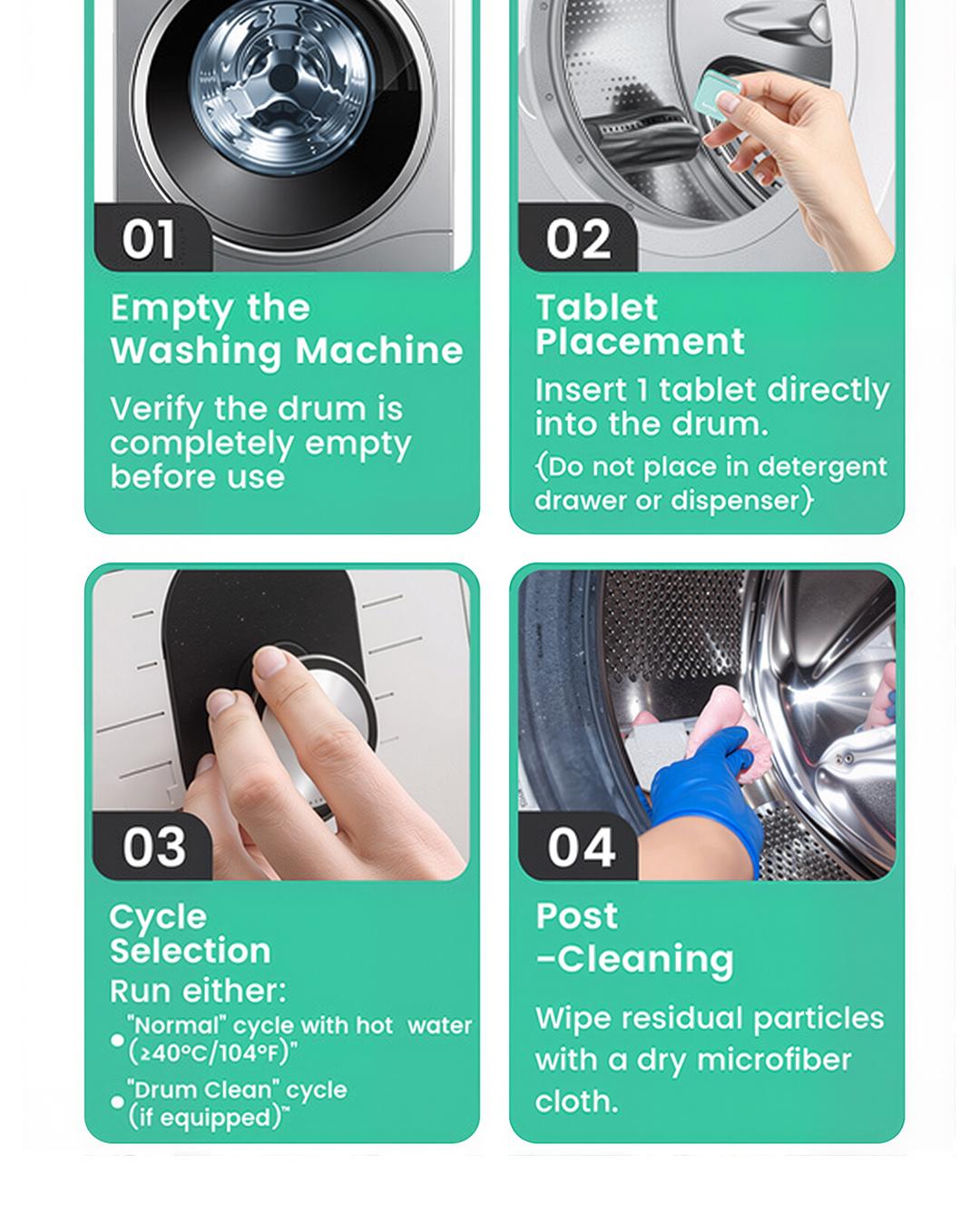 SOPAMI Washing Machine Cleaner Tablets 12 pack pet safe eco friendly cleaning tablets neutralizes pet related odors deep cleans grime keeps washing machine fresh easy to use
