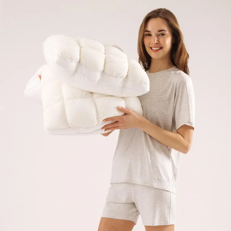 Mellow Sleep | Mellow Puff Pillow – Soft Quilted Puff Grid Design Pillow