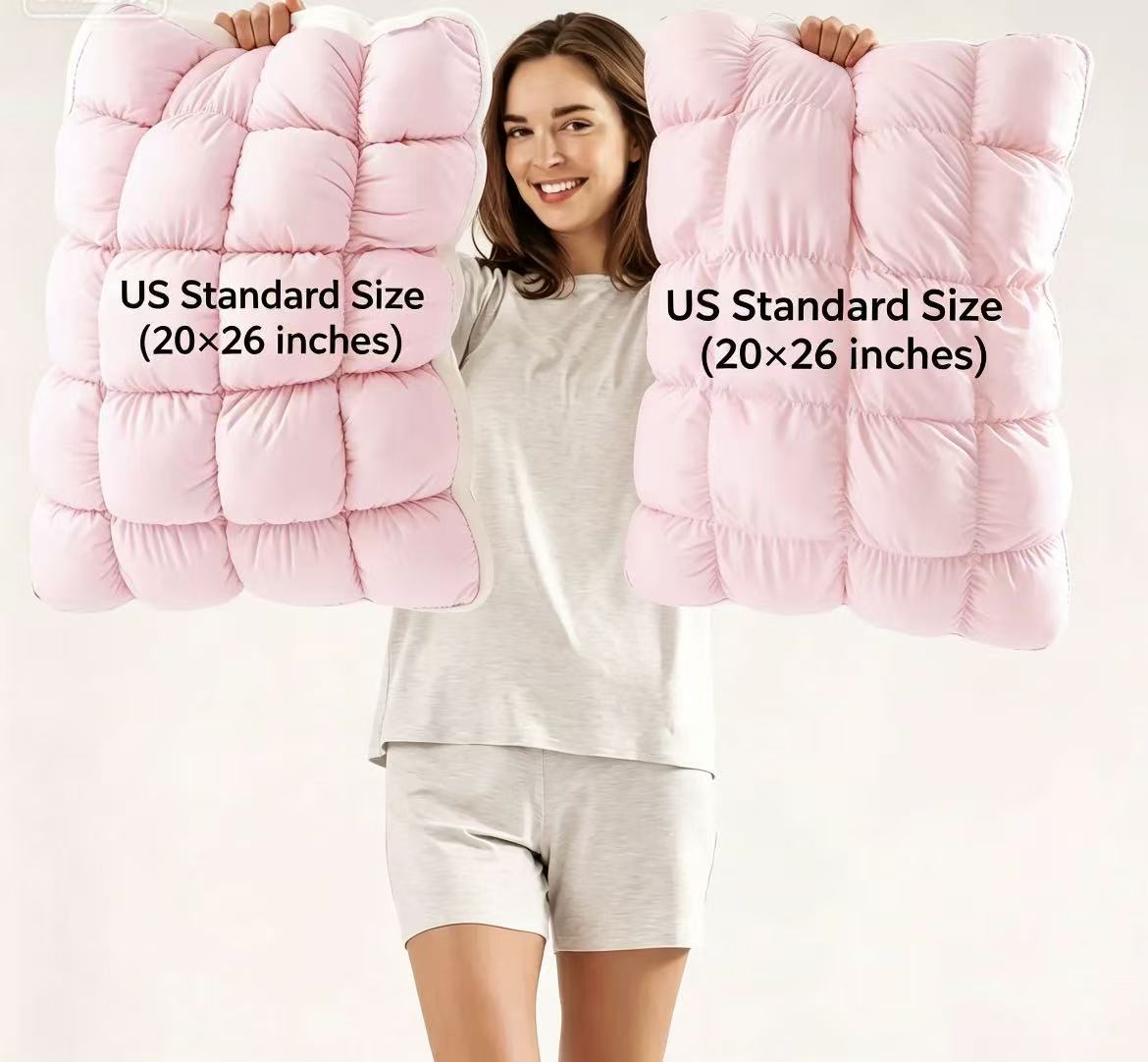 Mellow Sleep | Mellow Puff Pillow – Soft Quilted Puff Grid Design Pillow