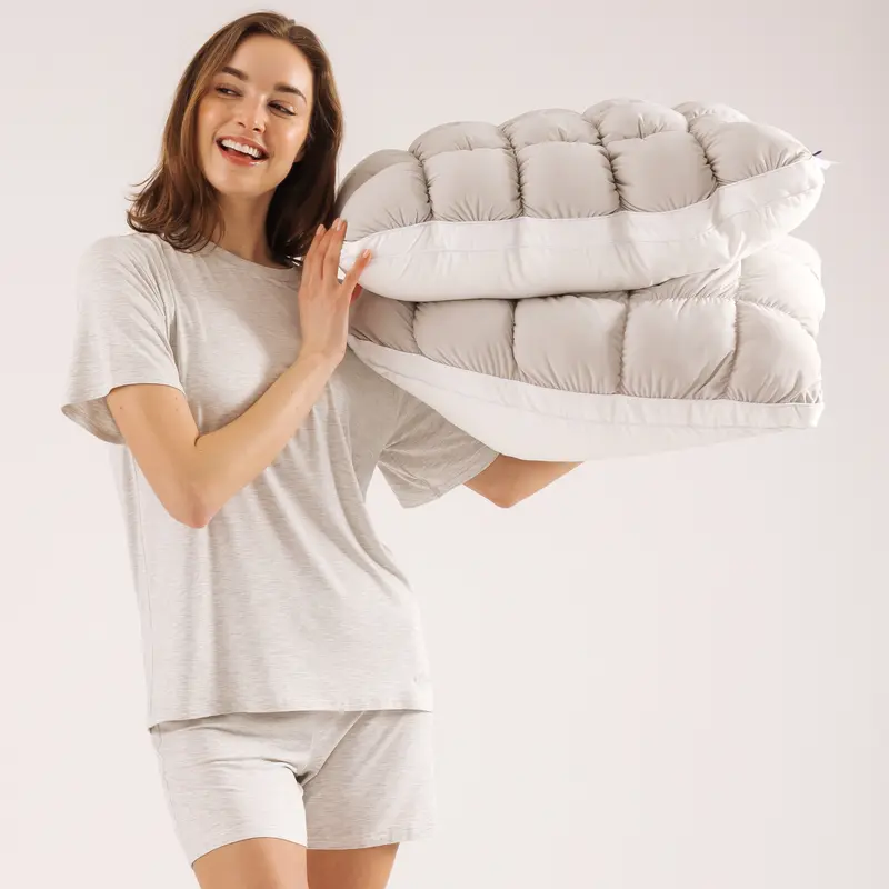 Mellow Sleep | Mellow Puff Pillow – Soft Quilted Puff Grid Design Pillow