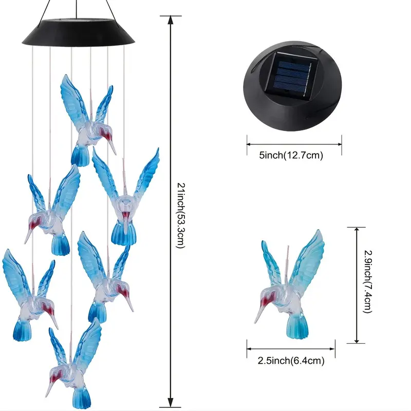 Creative Bird Design Solar Wind Chimes