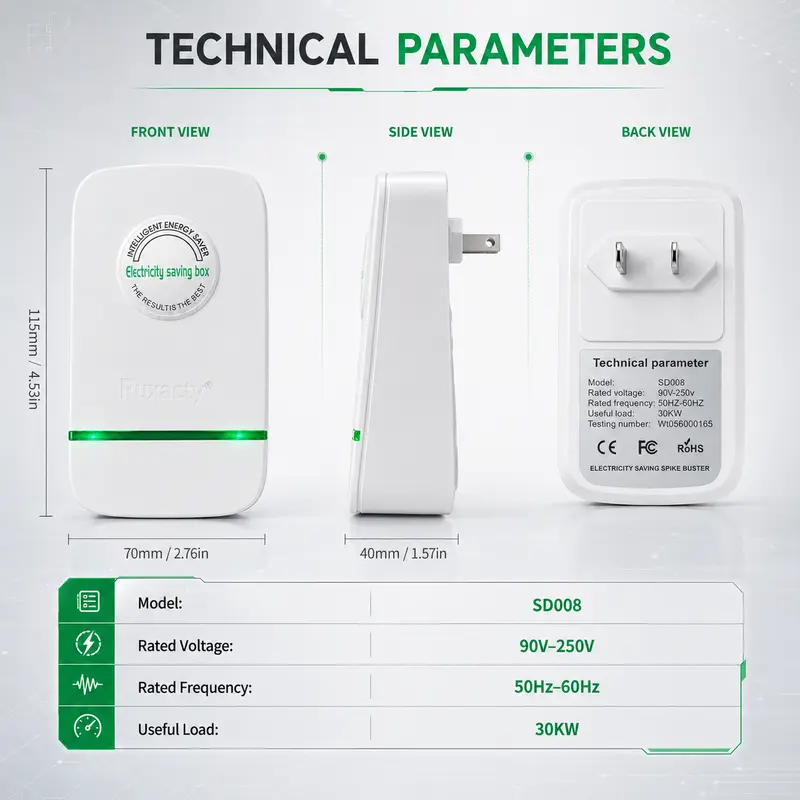 Compact Plug-In Power Box with US Plug