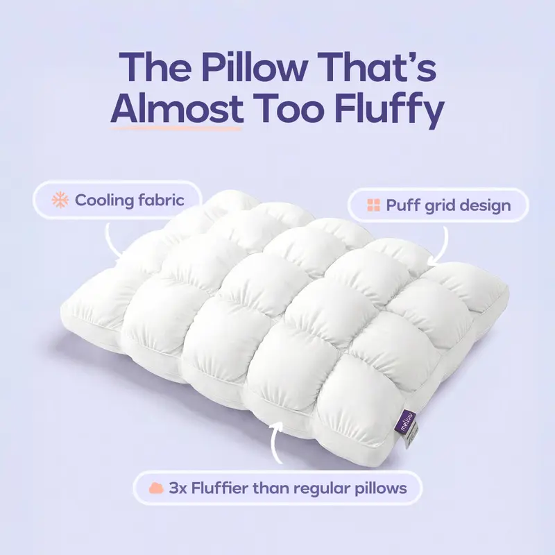 Mellow Sleep | Mellow Puff Pillow – Soft Quilted Puff Grid Design Pillow
