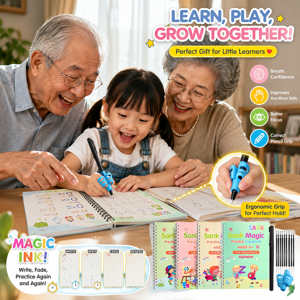 💥LAST DAY SALE 50%OFF💥📚MagicBook | Kids Practice Copybook Set