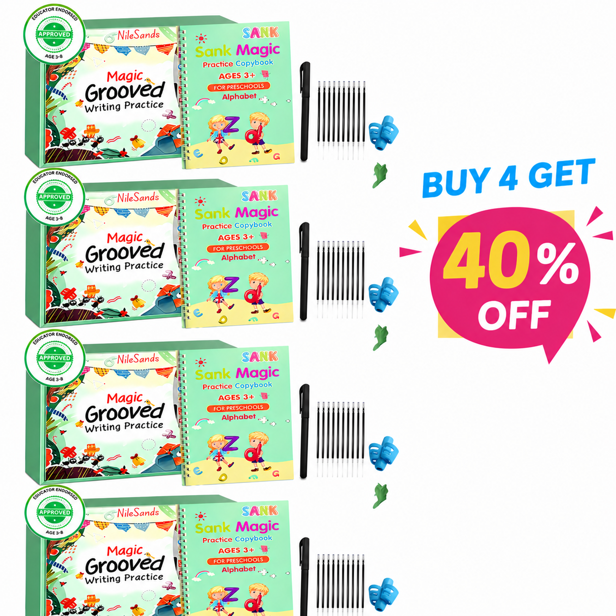 💥LAST DAY SALE 50%OFF💥📚MagicBook | Kids Practice Copybook Set