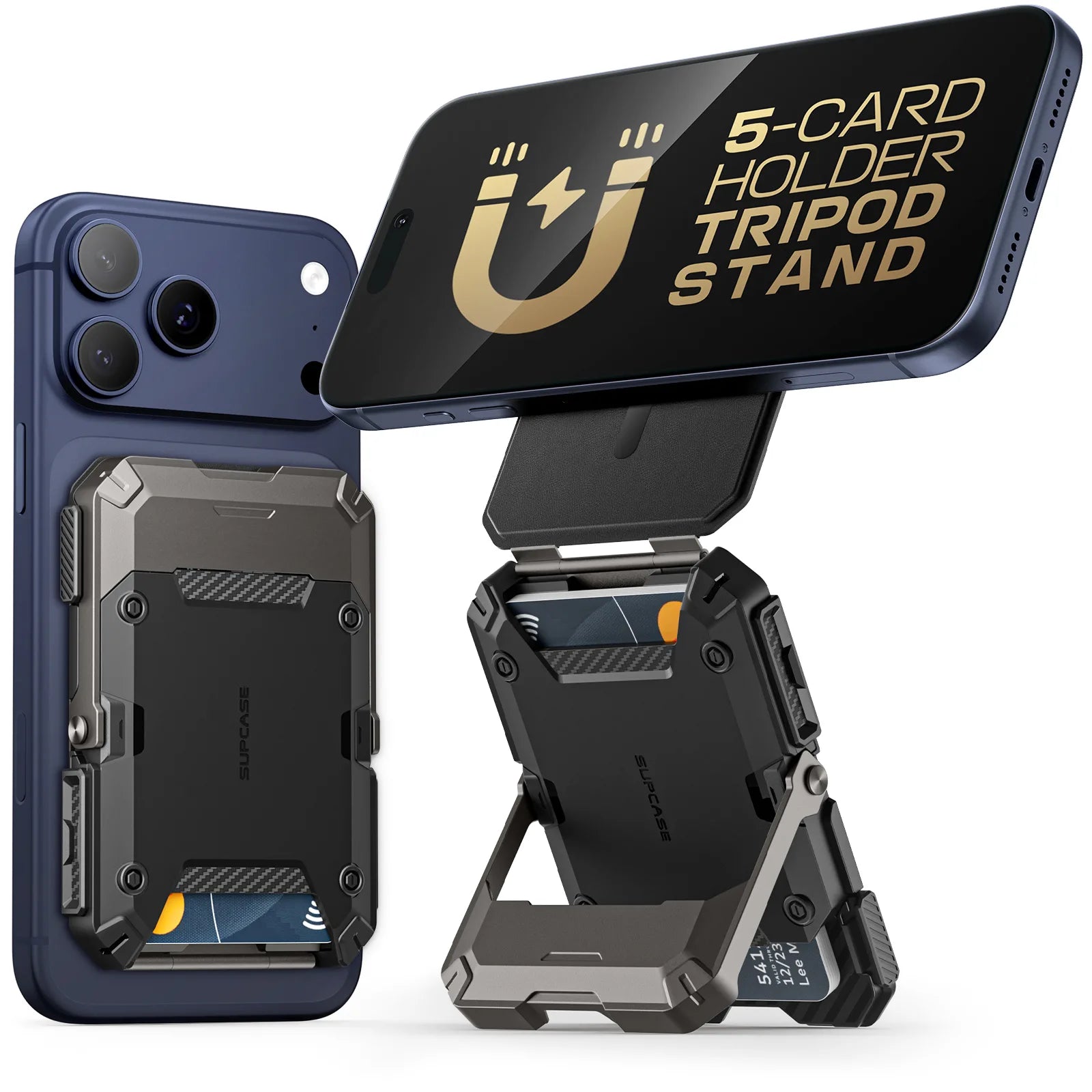 MagFlip Magnetic Wallet with Stand-Black