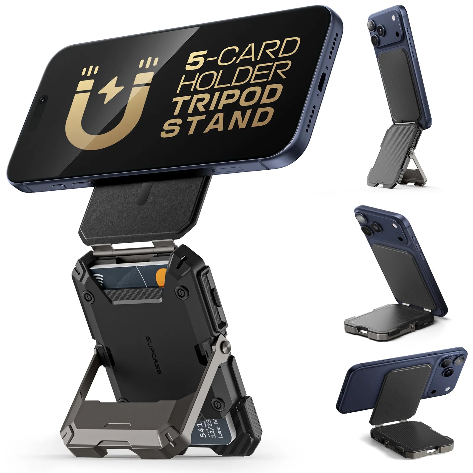 MagFlip Magnetic Wallet with Stand-Black