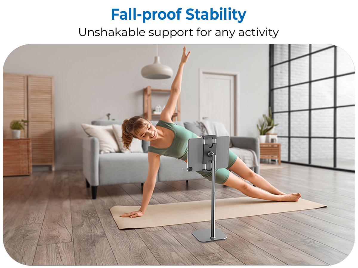 Cooper TabStand Sturdy Tablet Mount & Accessories - Height-Adjustable Metal/Aluminium Holder for 17" Max Diagonal iPad, Portable Monitor, Smartphone, 360&deg; Rotate & Tilt, 4.4lb Holding Strength, Portable, Silicone-Free