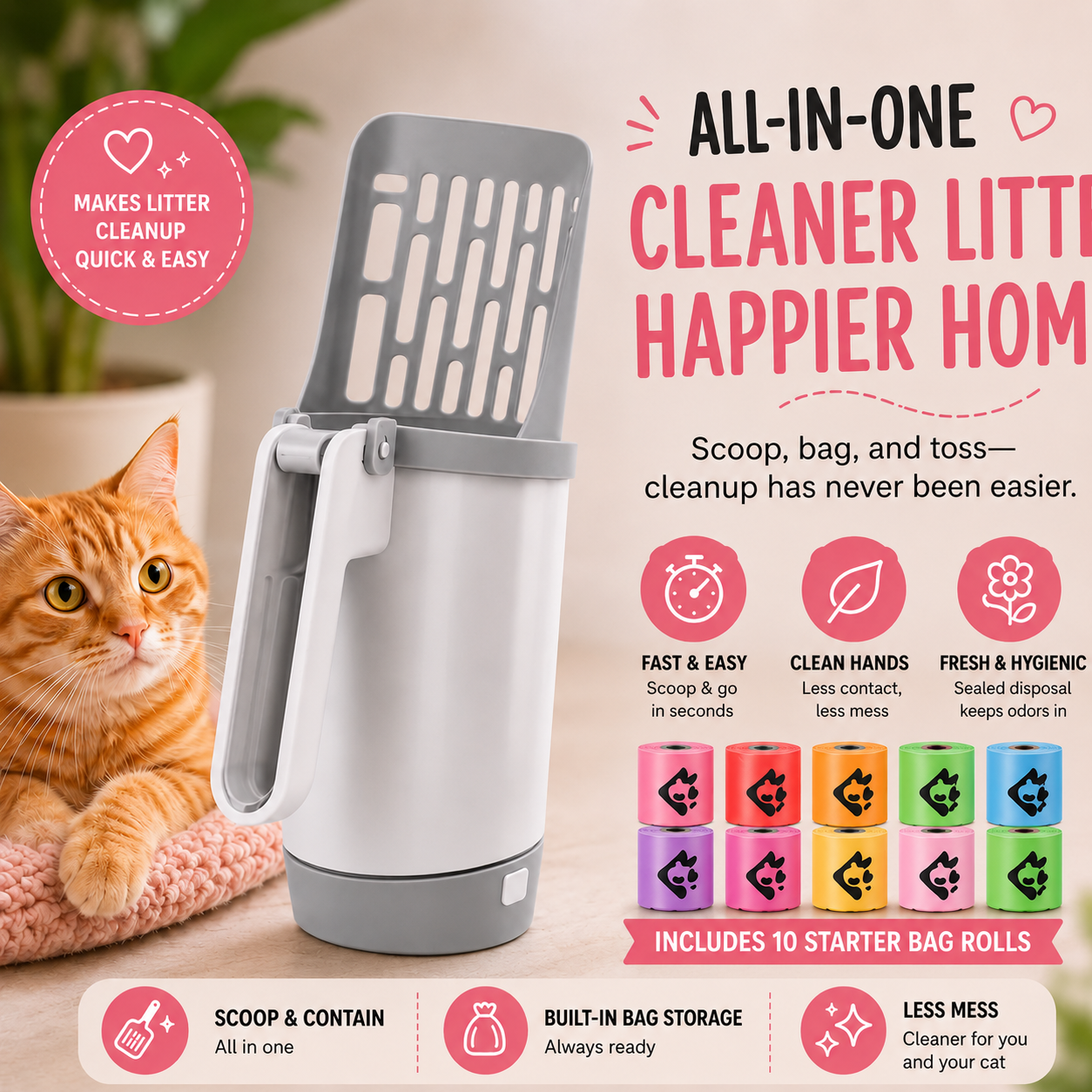 PurrScoop™ | The Mess-Free Cat Litter Scoop