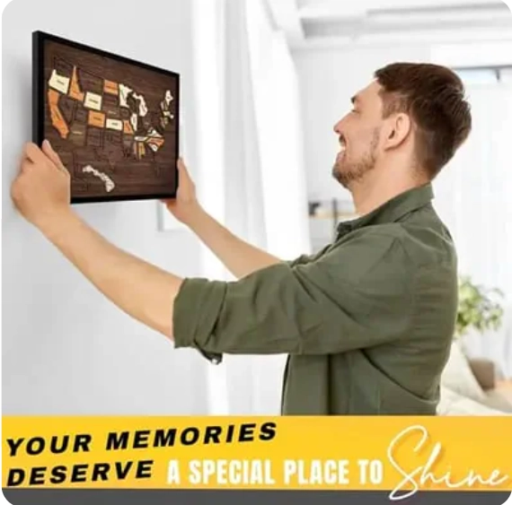 🔥Last Day 50% OFF -🇺🇸 Wooden USA Travel Map Puzzle🧩A Stylish Way to Track Your Journey