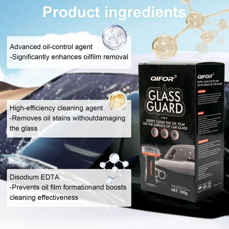 Automotive Handheld Oil Flmr Cream,Glass DecontaminationWithoutTraces,Window Oil Film Cleaning,FastCleaning, CompactAnd Easy To Cary-100g Degreaser Cleaner