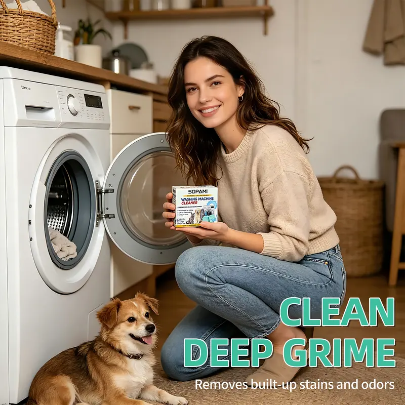 Washing Machine Cleaner Tablets pet safe eco friendly cleaning tablets neutralizes pet related odors deep cleans grime keeps washing machine fresh easy to use