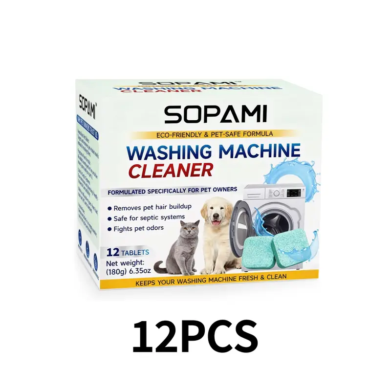 Washing Machine Cleaner Tablets pet safe eco friendly cleaning tablets neutralizes pet related odors deep cleans grime keeps washing machine fresh easy to use